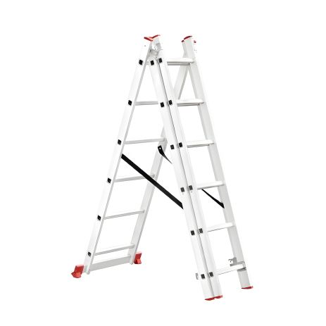 Алюмінієва драбина, універсальна розкладна 3‑секційна, 3×6 сход. 3,41 м, 150 кг INTERTOOL LT-0306 Алюмінієва драбина, універсальна розкладна 3‑секційна, 3×6 сход. 3,41 м, 150 кг INTERTOOL LT-0306