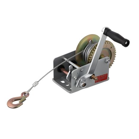 Барабанная лебедка рычажного типа, тяговое усилие 900 кг, стальной трос INTERTOOL GT1455