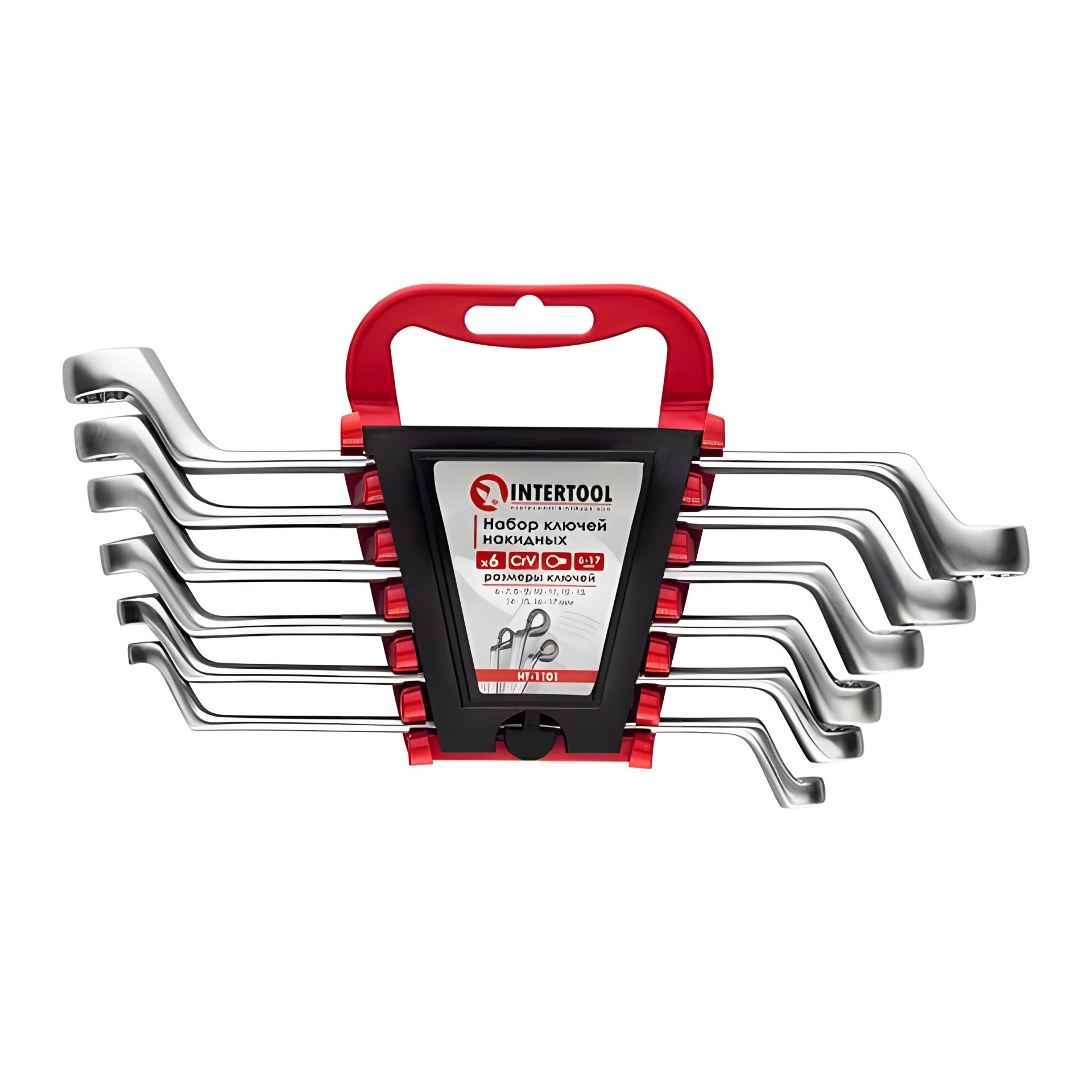Накидних ключів набір, 6 шт., 6-17 мм, Cr-V INTERTOOL HT-1101 Накидних ключів набір, 6 шт., 6-17 мм, Cr-V INTERTOOL HT-1101