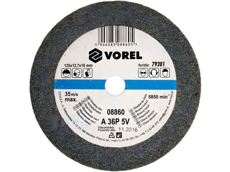 Круг для настільного верстата 125х12х15 мм Vorel 36Р 08860