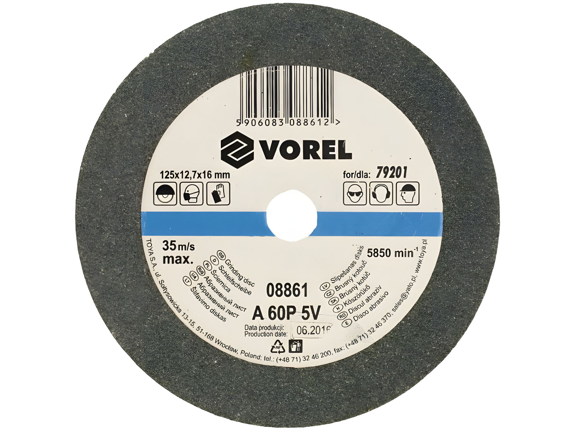 Точильный круг для станка 125х12,5х17 мм 60Р – Vorel 08861 Точильный круг для станка 125х12,5х17 мм 60Р – Vorel 08861