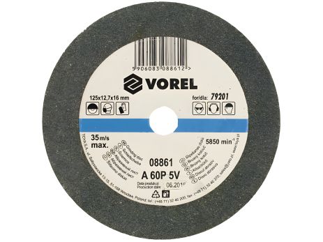 Точильный круг для станка 125х12,5х17 мм 60Р – Vorel 08861 Точильный круг для станка 125х12,5х17 мм 60Р – Vorel 08861