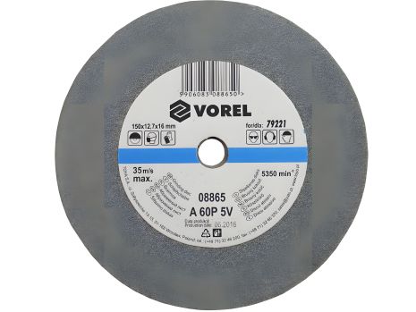 Круг настольного точильного станка 150х12х15 мм, 60Р, Vorel 08865
