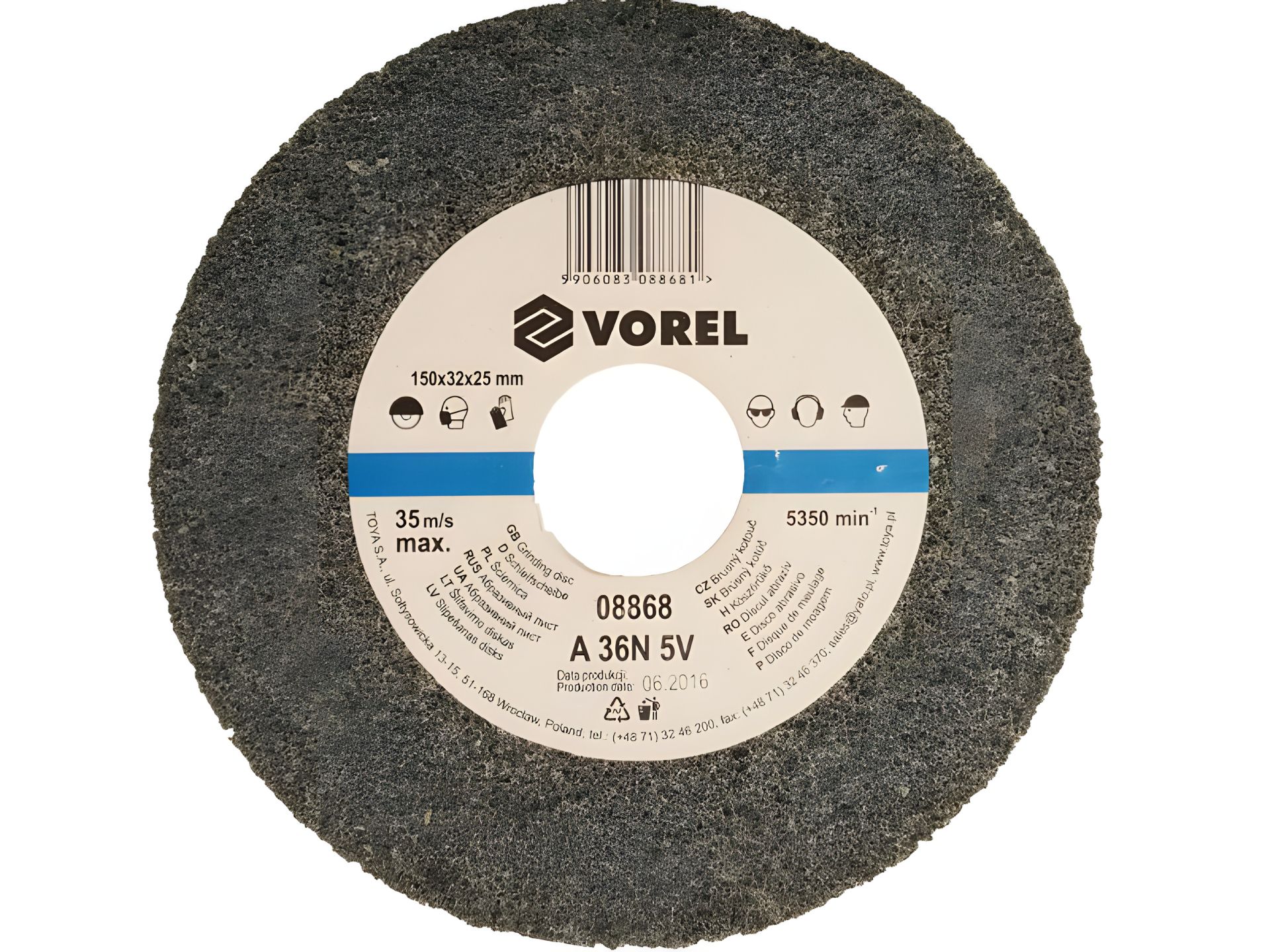 Точильный круг 150х12х15 мм 36N Vorel 08868 Точильный круг 150х12х15 мм 36N Vorel 08868