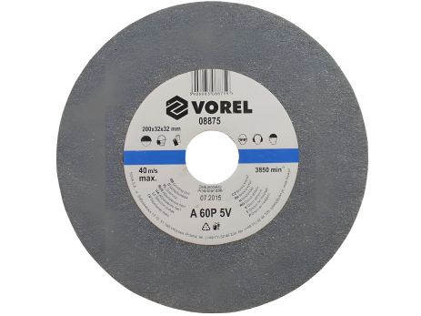 Круг для настольного точильного станка 200х32х30 мм, зернистость 60Р, Vorel 08875 Круг для настольного точильного станка 200х32х30 мм, зернистость 60Р, Vorel 08875