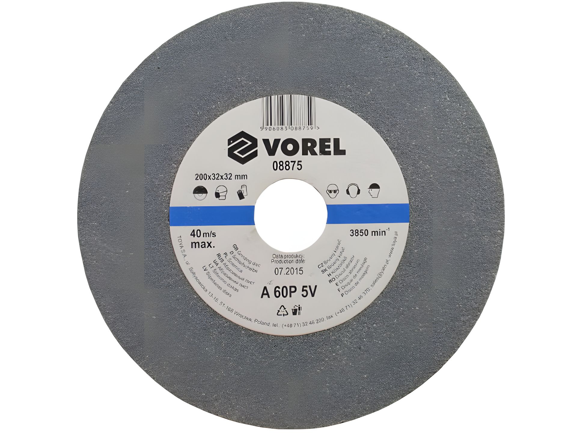 Круг для настольного точильного станка 200х32х30 мм, зернистость 60Р, Vorel 08875 Круг для настольного точильного станка 200х32х30 мм, зернистость 60Р, Vorel 08875