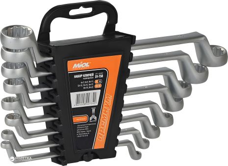 Накидних ключів набір 8 шт. CrV Miol 51-758 Накидних ключів набір 8 шт. CrV Miol 51-758