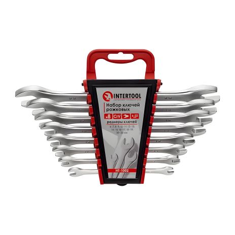 Комплект ріжкових ключів, 8 шт., 6-22 мм Cr-V від INTERTOOL HT-1002 Комплект ріжкових ключів, 8 шт., 6-22 мм Cr-V від INTERTOOL HT-1002
