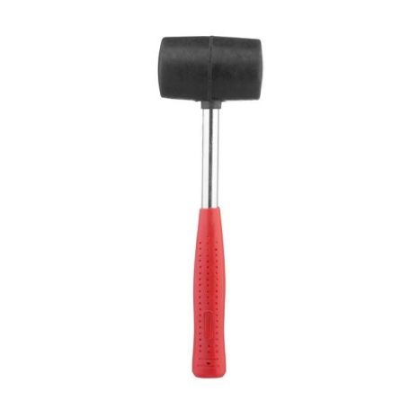 Киянка резиновая 340 г, черная резина, метал. ручка INTERTOOL HT-0229