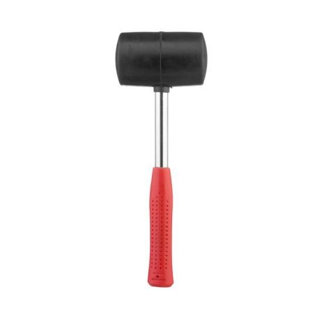 Киянка гумова, 680 г, 75 мм, чорна гума, металева ручка INTERTOOL HT-0232