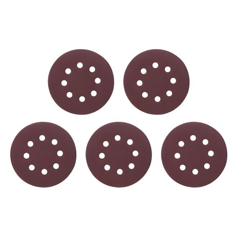 Наждачный круг на липучке с отверстиями 125 мм, К80, INTERTOOL BT-0585 (5 шт)
