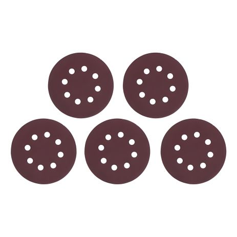 Наждаковий круг на липучці з отворами 125 мм, папір клас С, щільність 140 г/м², К120, 5 од. INTERTOOL BT-0587