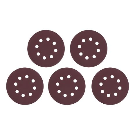 Наждаковий круг на липучці з отворами 125 мм, папір клас С, щільність 140 г/м², К120, 5 од. INTERTOOL BT-0587