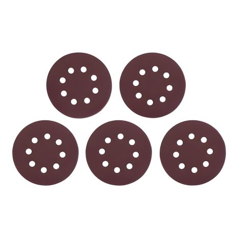 Наждачный круг на липучке с отверстиями 125 мм, бумага класс С, плотность 140 г/м², К220, 5 ед. INTERTOOL BT-0590
