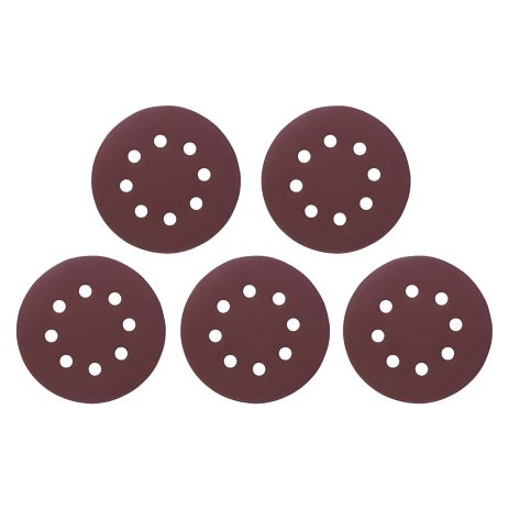 INTERTOOL BT-0591 круг наждаковий на липучці з отворами 125 мм, папір клас С, щільність 140 г/м², К240, 5 од.