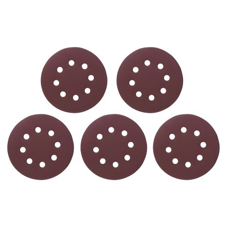 INTERTOOL BT-0591 круг наждаковий на липучці з отворами 125 мм, папір клас С, щільність 140 г/м², К240, 5 од.