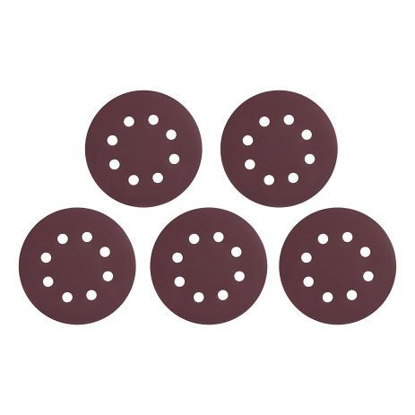 Наждаковий круг на липучці з отворами 125 мм, папір клас С, щільність 140 г/м², К320, 5 од. INTERTOOL BT-0592