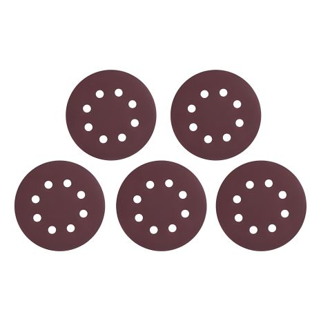 Наждаковий круг на липучці з отворами 125 мм, папір клас С, щільність 140 г/м², К320, 5 од. INTERTOOL BT-0592