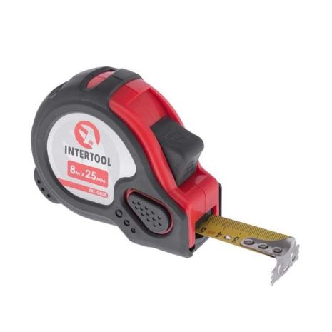 Рулетка с фиксатором 8 м "Супер Магнит" INTERTOOL MT-0608 Рулетка с фиксатором 8 м "Супер Магнит" INTERTOOL MT-0608