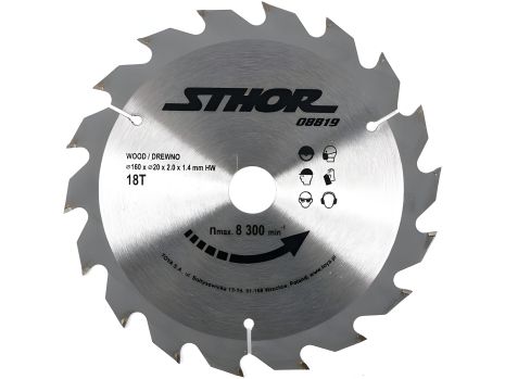 Деревянный пильный диск 160х20х18зубов Vorel 08819