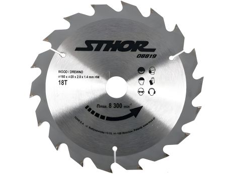 Пиляльний диск для деревини 160х20х18 зубів Vorel 08819