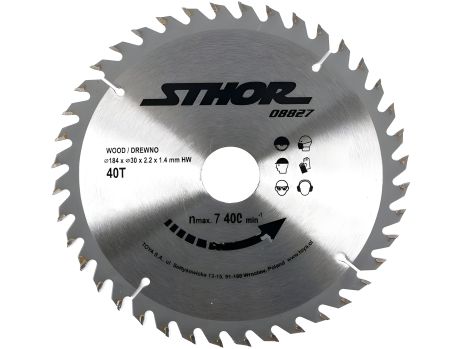 Пиляльний диск по дереву Vorel 184х30х40зубів 08827