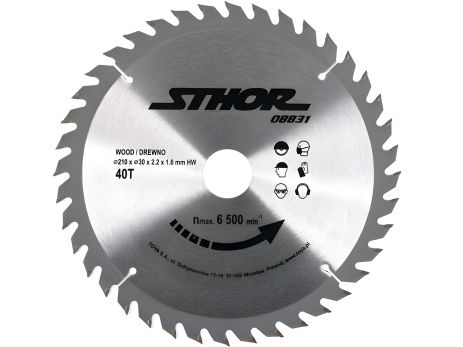 Диск для пиления дерева 210х30х40 зубов Vorel 08831 Диск для пиления дерева 210х30х40 зубов Vorel 08831