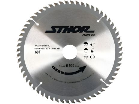 Пиляльний диск по дереву 210х30х60 зубів Vorel 08832