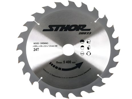 Пильный диск по дереву 250x30x24 зуба, Vorel 08833