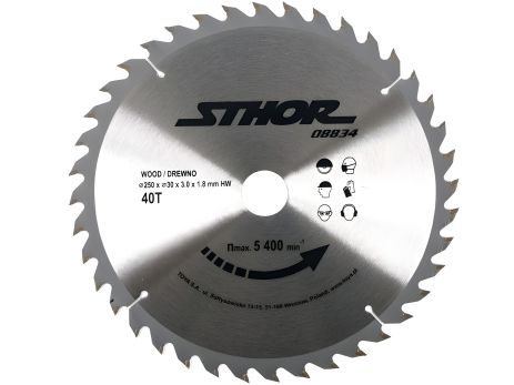 Диск пильный по дереву 250х30х40 зубов Vorel 08834