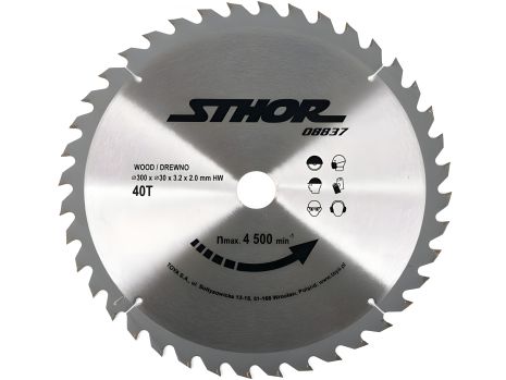 Дерев'яний пиляльний диск 300х30х40 зубів Vorel 08837