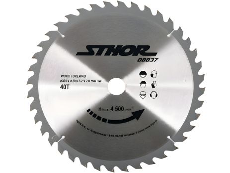 Дерев'яний пиляльний диск 300х30х40 зубів Vorel 08837