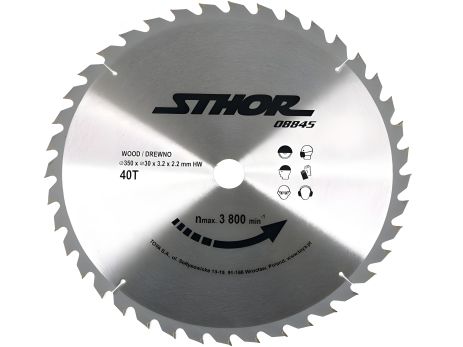 Пиляльний диск Vorel 08845 (по дереву 350х30х40 зубів)