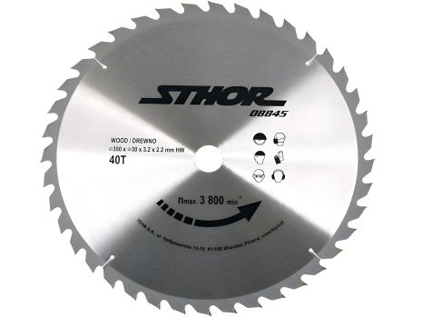 Пиляльний диск Vorel 08845 (по дереву 350х30х40 зубів)