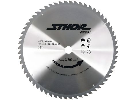 Пильный диск по дереву 400х30х60 зубов Vorel 08851