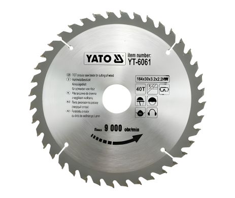 Пильный круг твёрдосплавный 184х30х3,2х2,2 Yato YT-6061