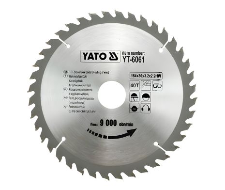 Пильный круг твёрдосплавный 184х30х3,2х2,2 Yato YT-6061 Пильный круг твёрдосплавный 184х30х3,2х2,2 Yato YT-6061