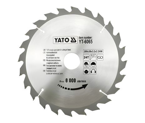Пильный диск Yato 200х24х30 YT-6065, твердосплавный