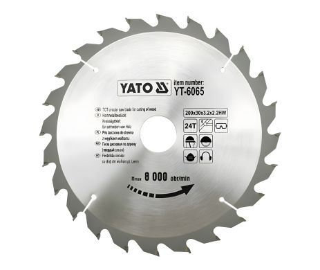 Пиляльний диск твер. сплав 205х18х24 Yato YT-6066