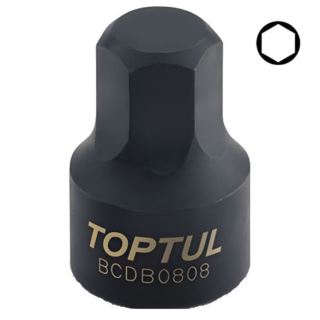 Шестигранная головка 1/4" HEX 6 мм, цельная, TOPTUL BCDB0806 Шестигранная головка 1/4" HEX 6 мм, цельная, TOPTUL BCDB0806
