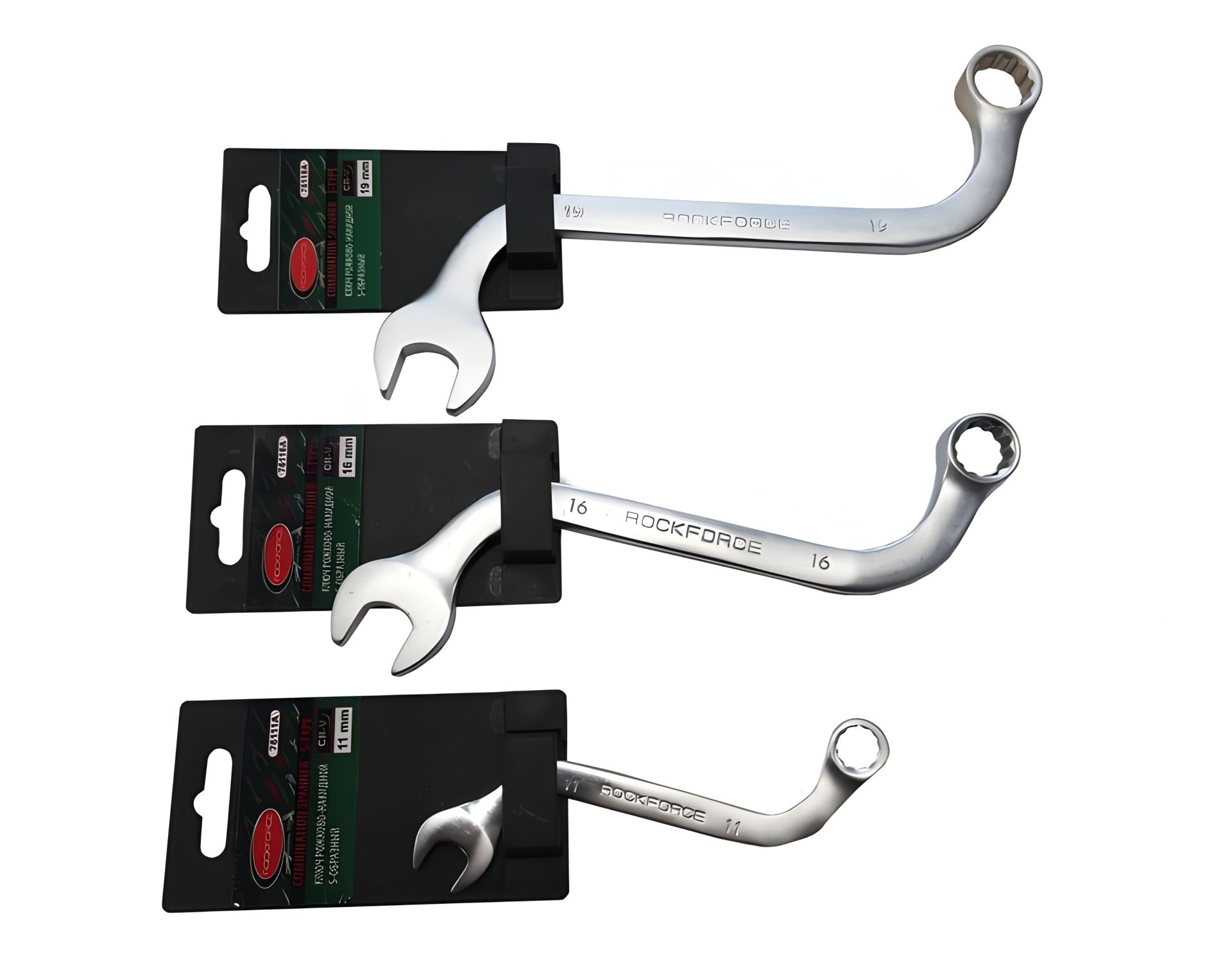 S-подібний ріжково-накидний ключ 17мм на пластиковому утримувачі ROCKFORCE RF-76117A S-подібний ріжково-накидний ключ 17мм на пластиковому утримувачі ROCKFORCE RF-76117A