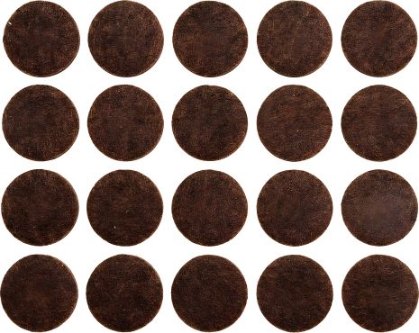 Набор самоклеющихся войлочных протекторов Ø20 мм (корич) Vorel 74851
