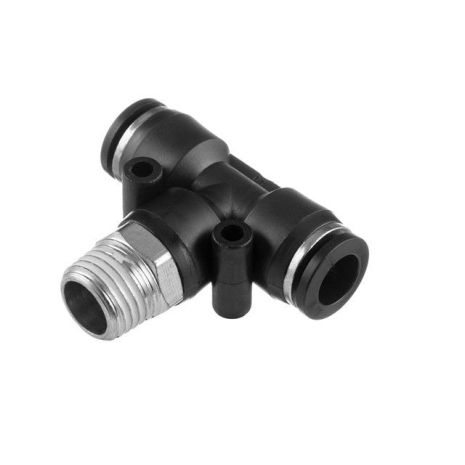 Цанговое соединение T-образное для шлангов 8×8 мм, 1/4" наружная резьба INTERTOOL PT-2352