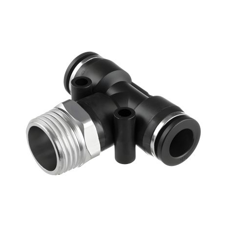 Т-образне цангове з'єднання для поліуретанових шлангів 10×10 мм, 1/2" зовнішня різьба INTERTOOL PT-2363