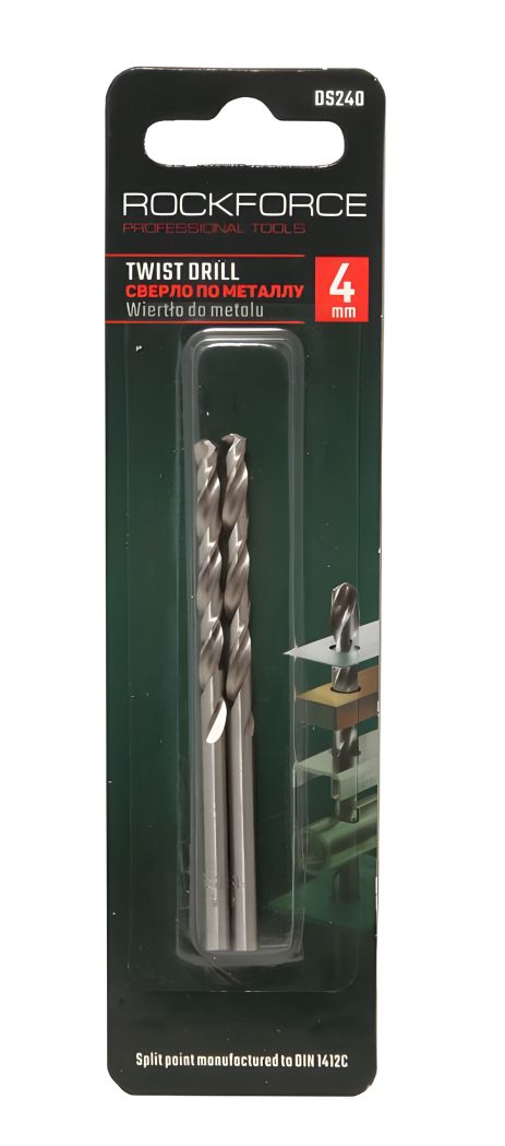 Сверло по металлу 4.5мм HSS (2шт), блистер ROCKFORCE FORSAGE RF-DS245