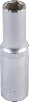 Подовжена торцева головка 6-гранна 12 мм L 78 мм CrV MASTERTOOL 78-0512