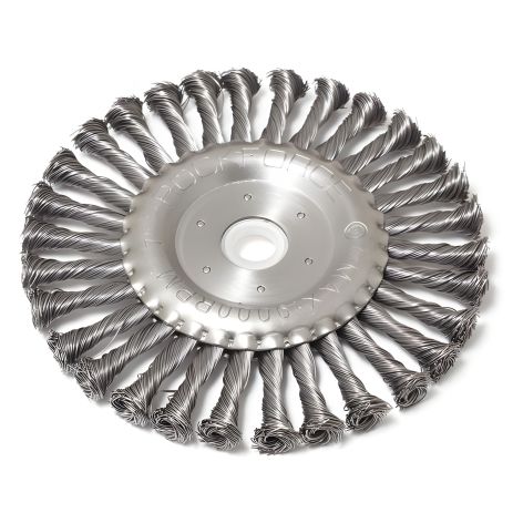 Дискова сталева кордщетка кручена для УШМ 175мм, в блістері ROCKFORCE RF-BWF107 Дискова сталева кордщетка кручена для УШМ 175мм, в блістері ROCKFORCE RF-BWF107