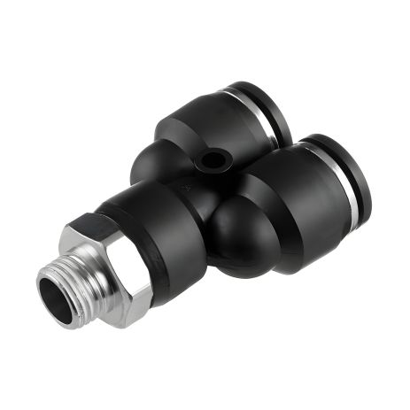 Y-образное цанговое соединение для полиуретановых и др. шлангов 12×12 мм, 1/4" наружная резьба INTERTOOL PT-2379