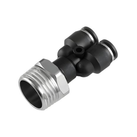 Цангове Y-образне з'єднання для поліуретанових шлангів 6×6 мм, 1/2" зовнішня різьба INTERTOOL PT-2386