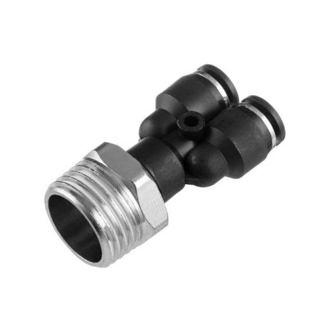 Цангове Y-образне з'єднання для поліуретанових шлангів 6×6 мм, 1/2" зовнішня різьба INTERTOOL PT-2386